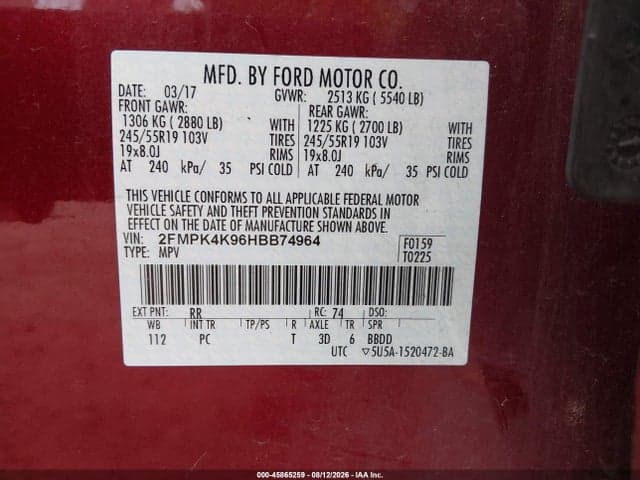 2017 FORD EDGE TITANIUM 9