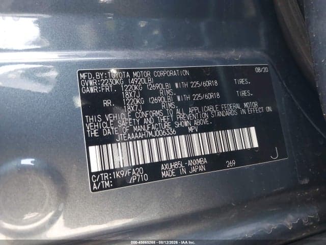 2021 TOYOTA VENZA LE 9