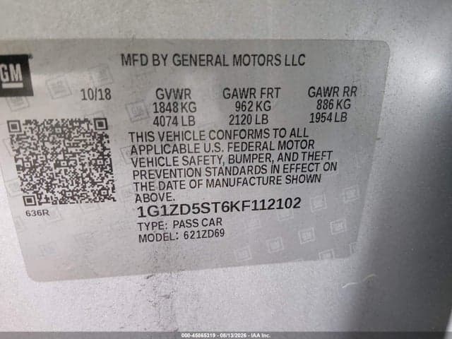2019 CHEVROLET MALIBU LT 9