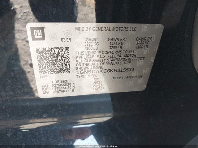 2019 CHEVROLET TAHOE LS 9