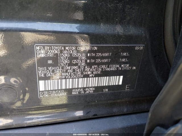 2020 TOYOTA RAV4 XLE 9