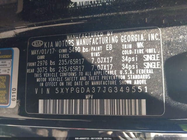 2018 KIA SORENTO 2.4L LX 9