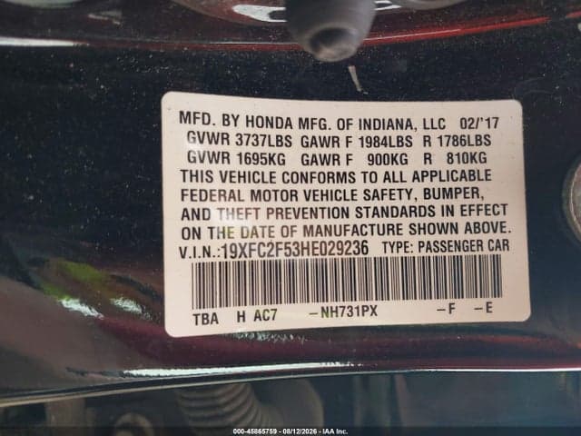 2017 HONDA CIVIC LX 9