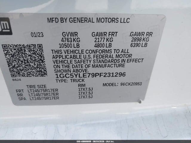 2023 CHEVROLET SILVERADO 2500HD 4WD LONG BED WT 8