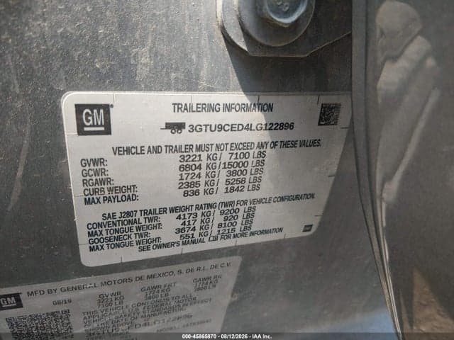 2020 GMC SIERRA 1500 4WD SHORT BOX ELEVATION 9