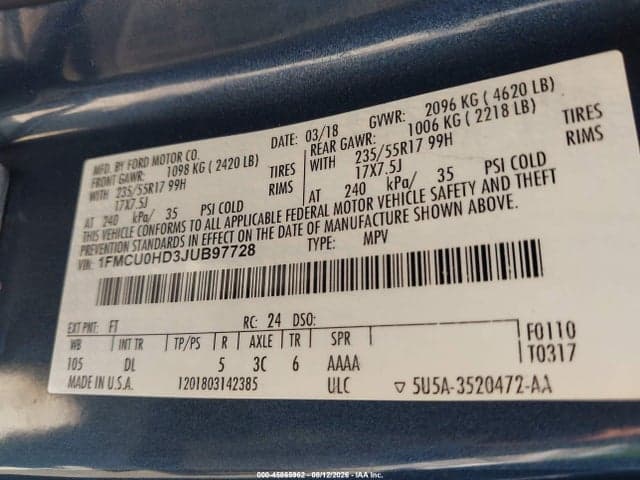 2018 FORD ESCAPE SEL 9