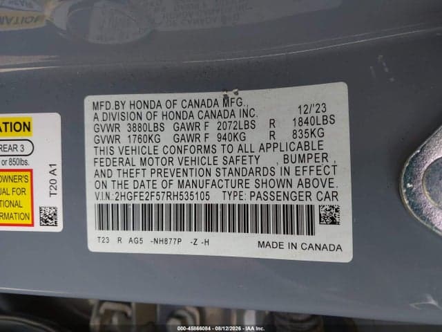 2024 HONDA CIVIC SPORT 9
