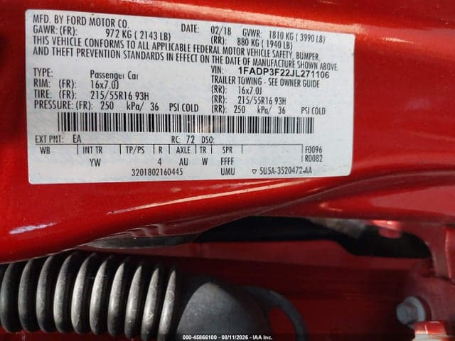 2018 FORD FOCUS SE 9
