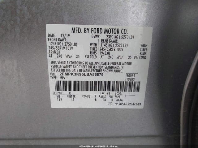 2020 FORD EDGE TITANIUM 9