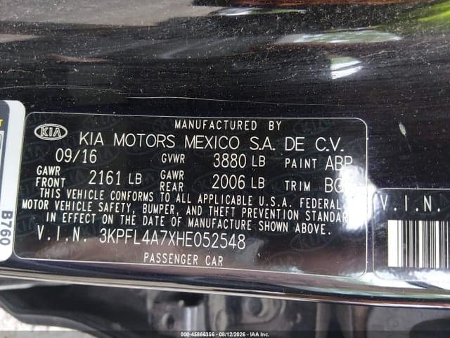 2017 KIA FORTE LX 9