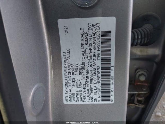 2022 HONDA CIVIC EX-L 9
