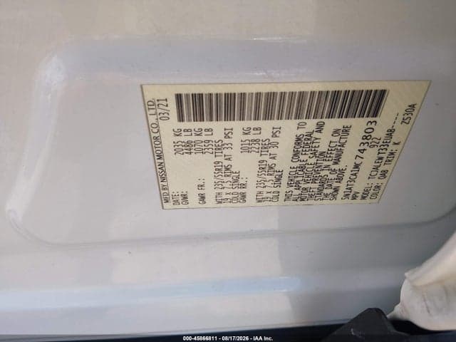 2021 NISSAN ROGUE SL FWD 9