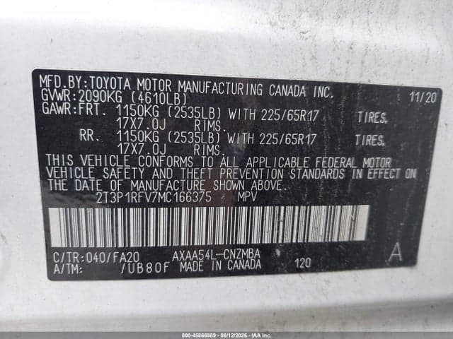 2021 TOYOTA RAV4 XLE 9