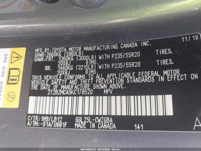2019 LEXUS RX 350 9