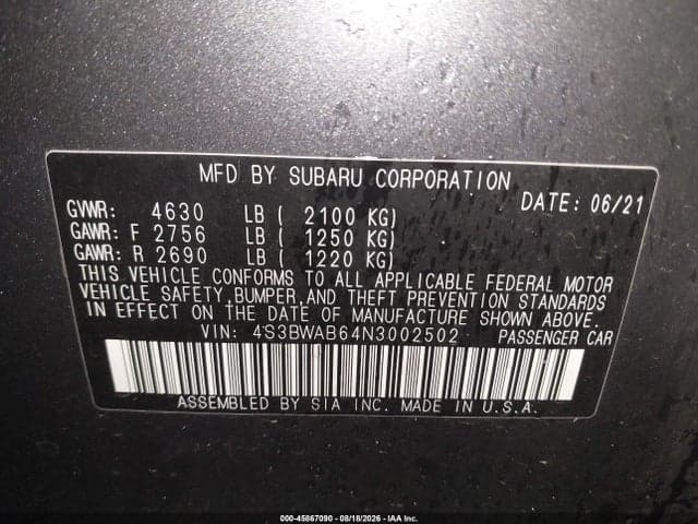 2022 SUBARU LEGACY 9