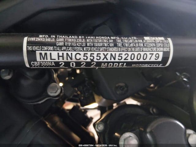 2022 HONDA CBF300 10