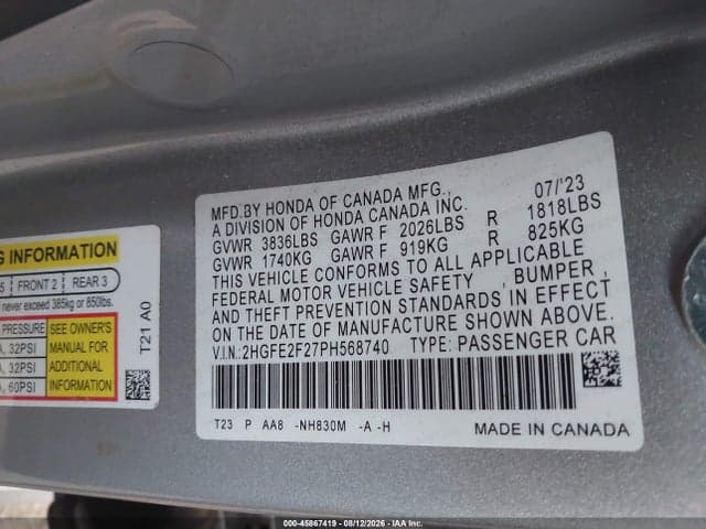 2023 HONDA CIVIC LX 9