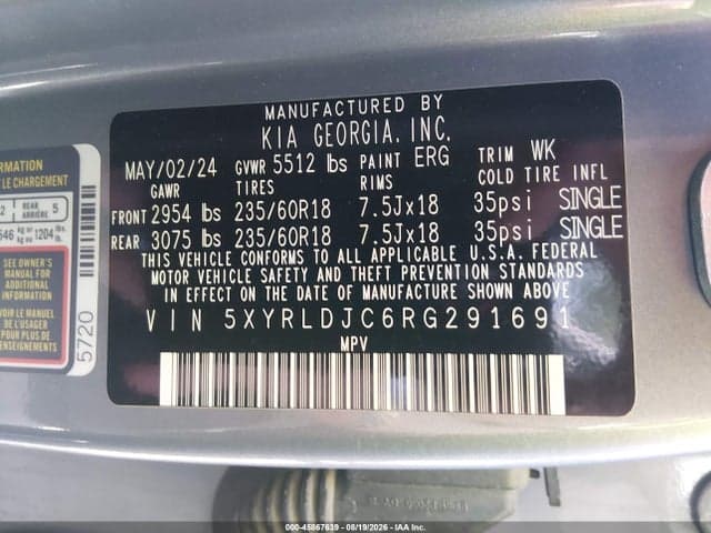 2024 KIA SORENTO S 9