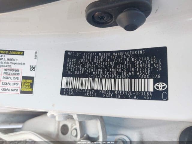 2025 TOYOTA COROLLA LE 9