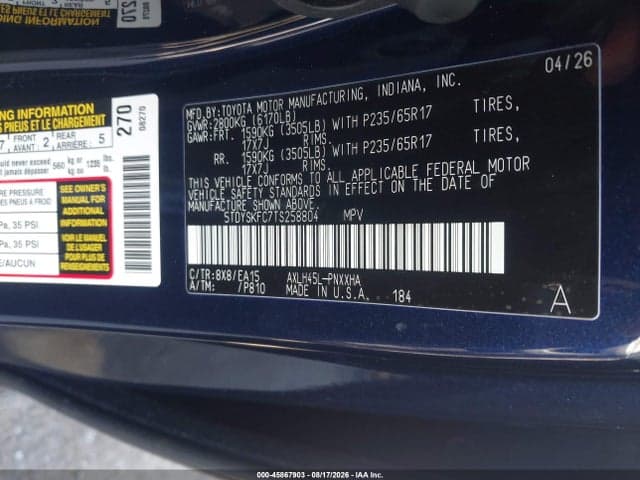 2026 TOYOTA SIENNA XLE 9
