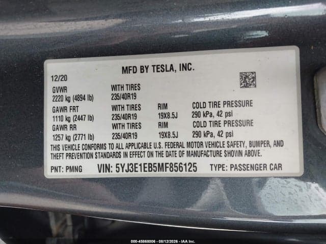 2021 TESLA MODEL 3 LONG RANGE DUAL MOTOR ALL-WHEEL DRIVE 9
