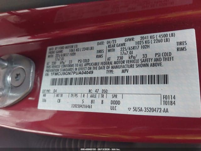 2023 FORD ESCAPE ACTIVE 9