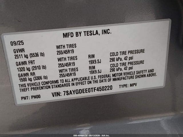 2026 TESLA MODEL Y ALL-WHEEL DRIVE/LONG RANGE LAUNCH SERIES/PREMIUM ALL-WHEEL DRIVE 9