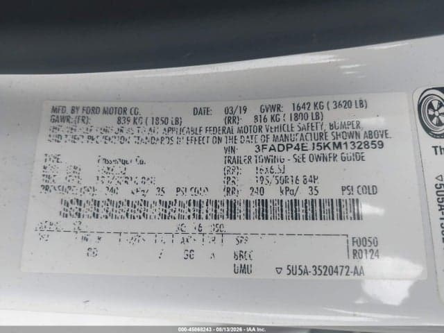 2019 FORD FIESTA SE 9