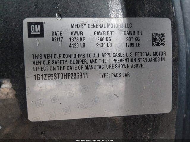 2017 CHEVROLET MALIBU 1LT 6