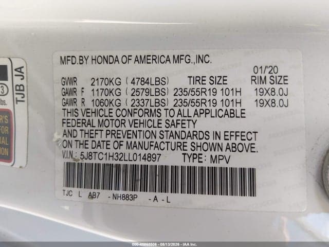 2020 ACURA RDX STANDARD 9