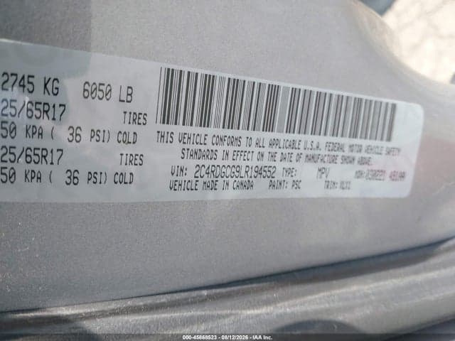 2020 DODGE GRAND CARAVAN SXT 9