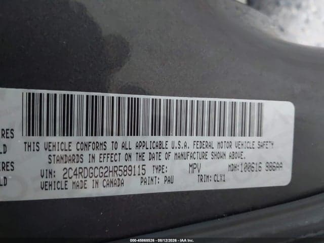 2017 DODGE GRAND CARAVAN SXT 9