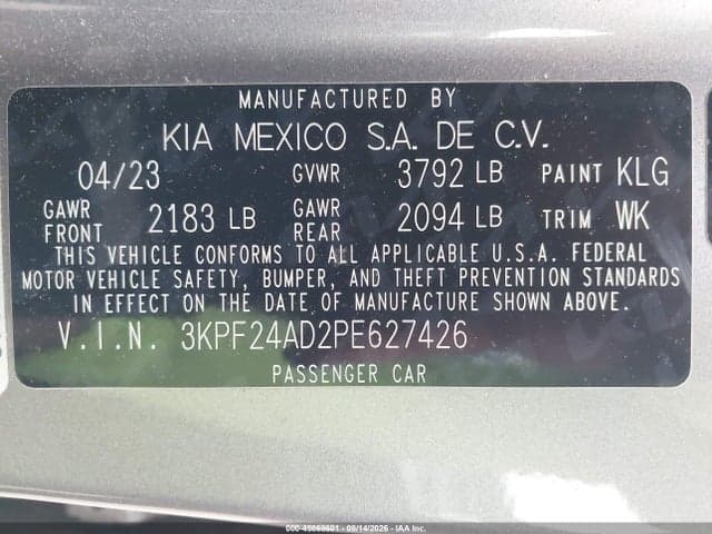 2023 KIA FORTE LXS 9
