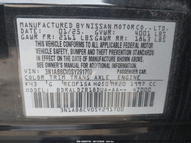 2025 NISSAN SENTRA SV 9