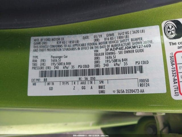 2019 FORD FIESTA SE 9