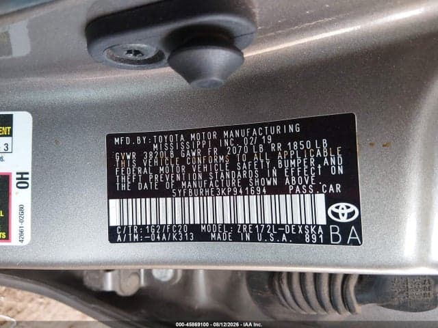 2019 TOYOTA COROLLA SE 9