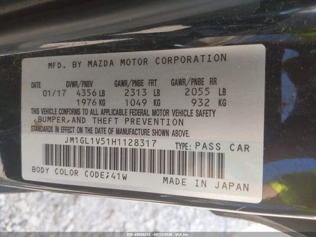 2017 MAZDA MAZDA6 TOURING 9