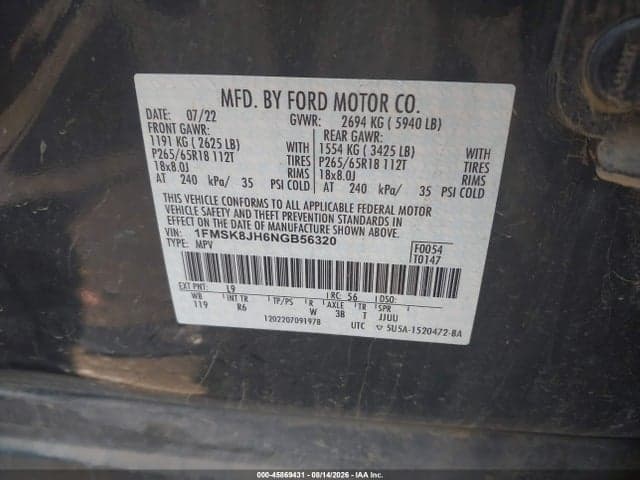 2022 FORD EXPLORER TIMBERLINE 9