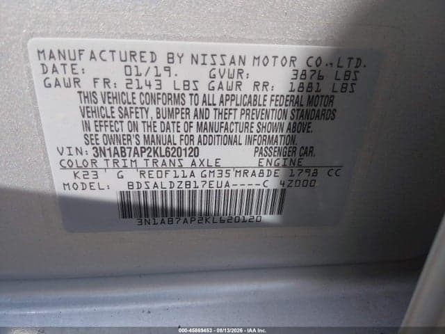 2019 NISSAN SENTRA SV 9