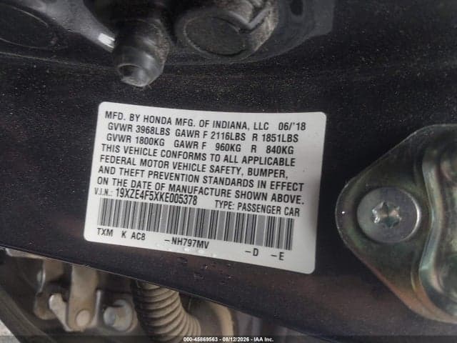 2019 HONDA INSIGHT EX 9