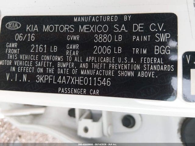 2017 KIA FORTE LX 9