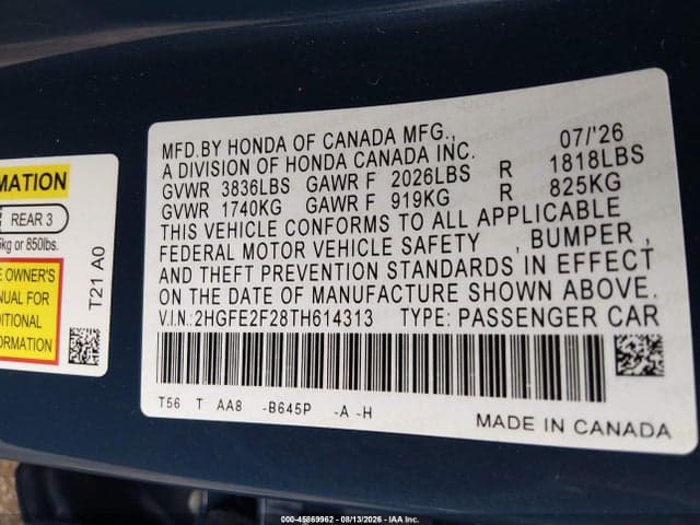2026 HONDA CIVIC LX 9