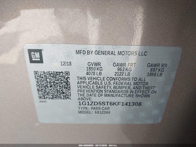 2019 CHEVROLET MALIBU LT 9