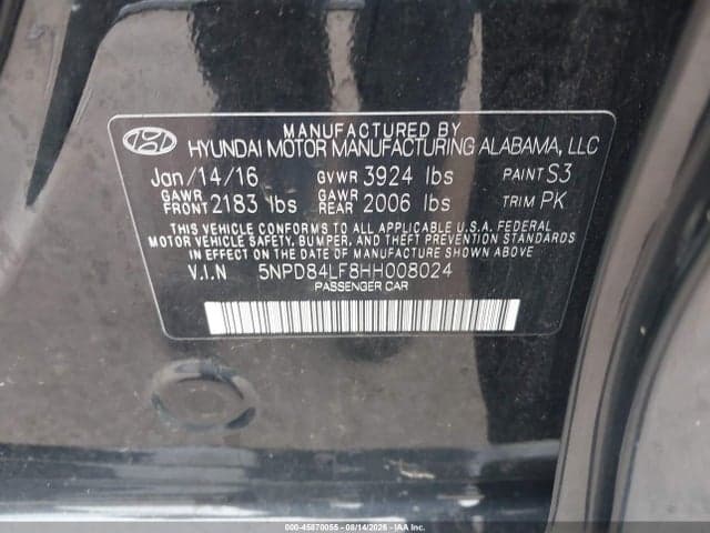 2017 HYUNDAI ELANTRA SE 9