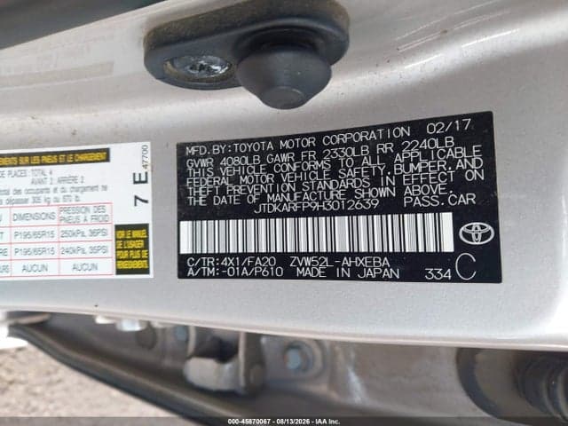 2017 TOYOTA PRIUS PRIME PLUS 9