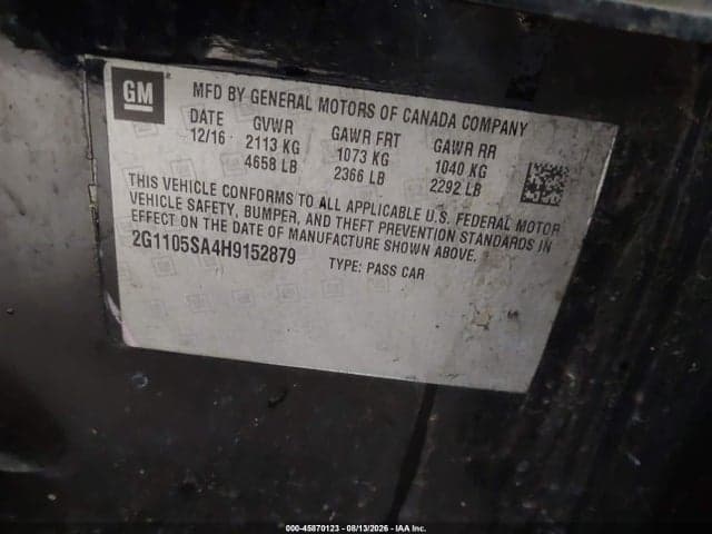 2017 CHEVROLET IMPALA 1LT 9