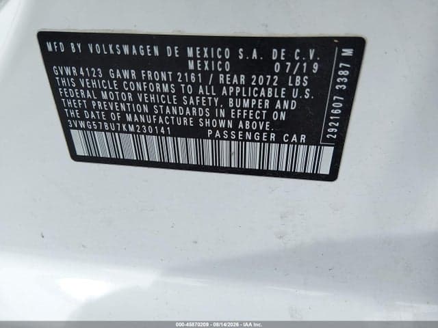 2019 VOLKSWAGEN JETTA 1.4T SEL PREMIUM 9
