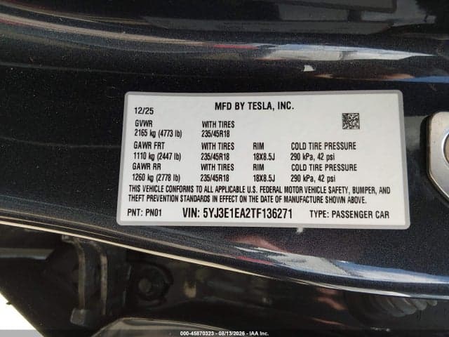 2026 TESLA MODEL 3 9