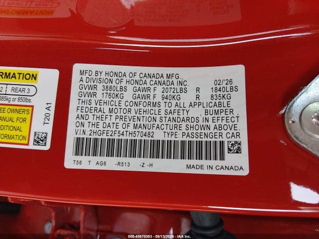 2026 HONDA CIVIC SPORT 9