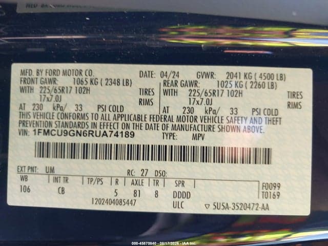 2024 FORD ESCAPE ACTIVE 9